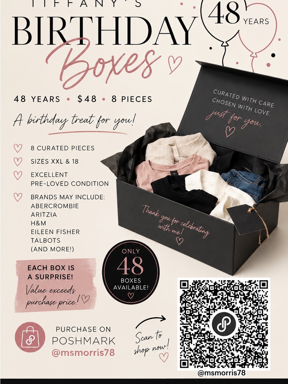 Birthday Surprise Curated Clothing Box - Neutral & Dusty Rose